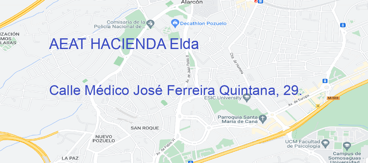 Oficina Calle  Médico José Ferreira Quintana, 29. en Elda - AEAT HACIENDA